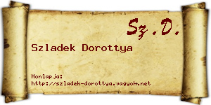 Szladek Dorottya névjegykártya